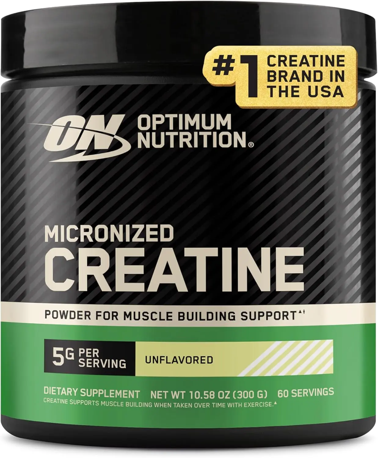 Optimum Nutrition Creatine, Micronized Creatine Monohydrate Powder, Supports Strength & Recovery, Banned Substance Tested, Unflavored, 5g per Serving, 60 Servings | 5g Micronized Creatine Monohydrate Powder Per Serving, Supports Muscle Strength & Power
