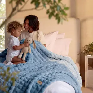 【April Stock Up】Bedsure CloudBubble 3D Texture GentleSoft Blanket - Cozy Bubble Blanket  for Bed Sofa Room Decor - Luxury Soft Gifts for Women, Lightweight, All Seasons