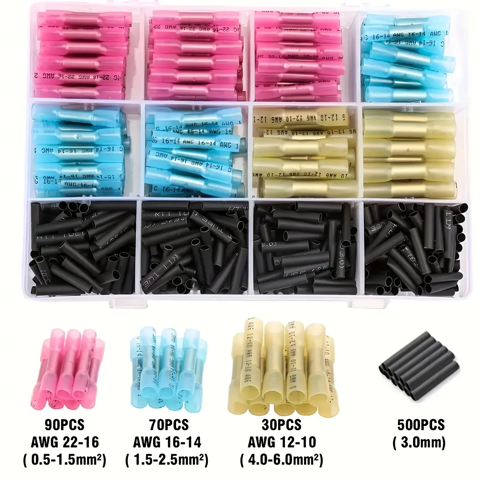 690pcs Heat Shrink Tubing Kit - Assorted Waterproof Electrical Wire Wrap Insulation Sleeves, Durable Flexible Easy-Use Wire Management Set for Automotive, Home Electrical Repair, DIY Wiring, Cable Protection