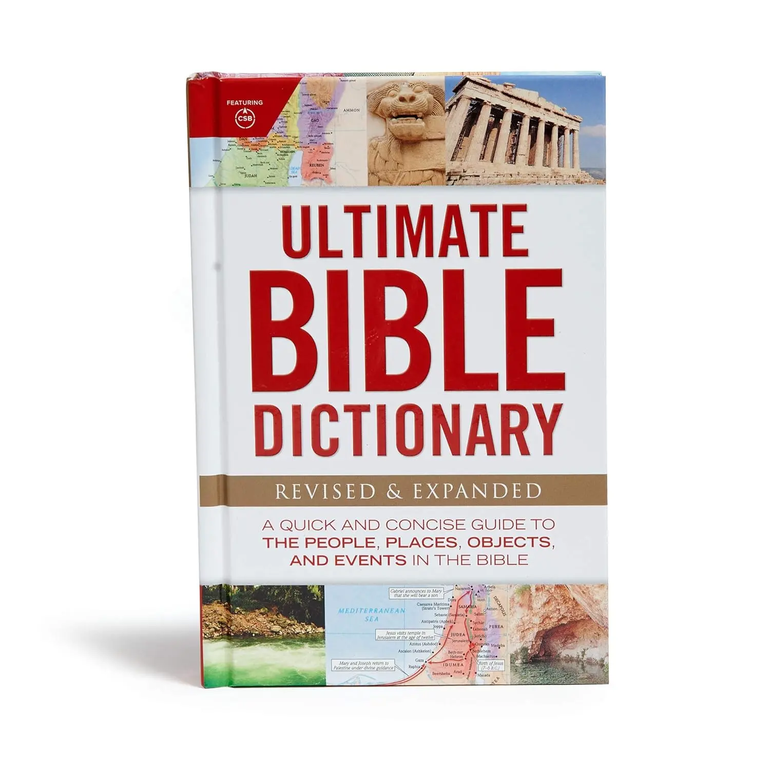 Ultimate Bible Dictionary (Hardcover) - Quick, Concise Biblical Study Reference Guide with Photos, Maps for People, Places, Objects, Events, Map