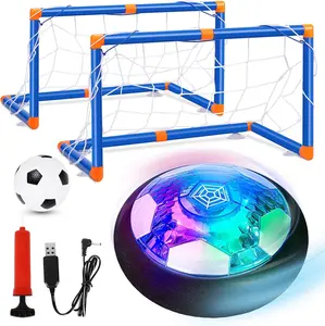 2-in-1 Hover Soccer Toy Set, LED Star Night Light USB Rechargeable Bumper Sports Game with Floating Unit, Inflatable Soccer Ball, USB Charging Cable, Goalposts & Air Pump, Christmas Gift for Ages 6-12