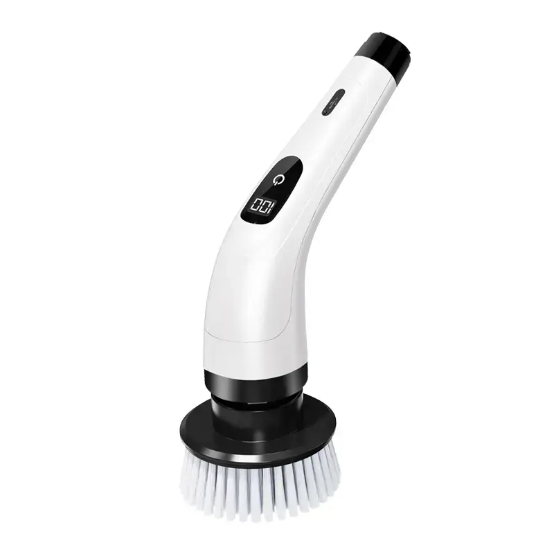 8-in-1 Wireless Rechargeable Fastcharging Spin Scrubber, Cordless Bathroom Gadget with 8 Brush Heads, Dual Speeds (400 rpm High/300 rpm Low), Adjustable Height Handle, USB-C Charge, IPX7 Waterproof for Bathroom & Kitchen Cleaning