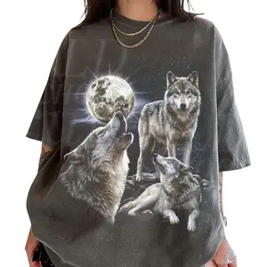 Wolf Moon Vintage Comfort Colors Shirt, Retro Howling Wolves Unisex Shirt, Crew Neck, Menswear Top, Womenswear Top Underwear Streetwear