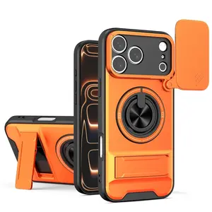 Tactical MagSafe iPhone Case with 360° Ring Stand & Slide Camera Cover