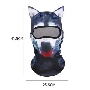 vibesSummer   Four seasons animal head outdoor sports UV protection face mask, 3D digital printing ski face mask, breathable cycling face mask, summer sun protection headgear, summer vibes