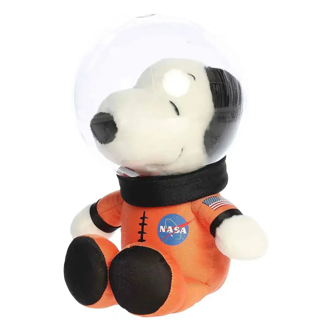Aurora Peanuts 10" Orange Space Suit Snoopy Stuffed Toy with Helmet, Soft Pellet-Free Safe Fabric, 7.5"x6"x10" Durable Build, Imaginative Adventures, Plushie Love Story Character Replica, Suitable for 12+ Years