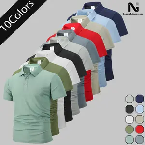 Men's Classic Solid Color Short-Sleeve Polo Shirts Set - Menswear, Button-Down Collared Tops, Casual Streetwear for Daily Wear, Beach Vacation, Blank Design