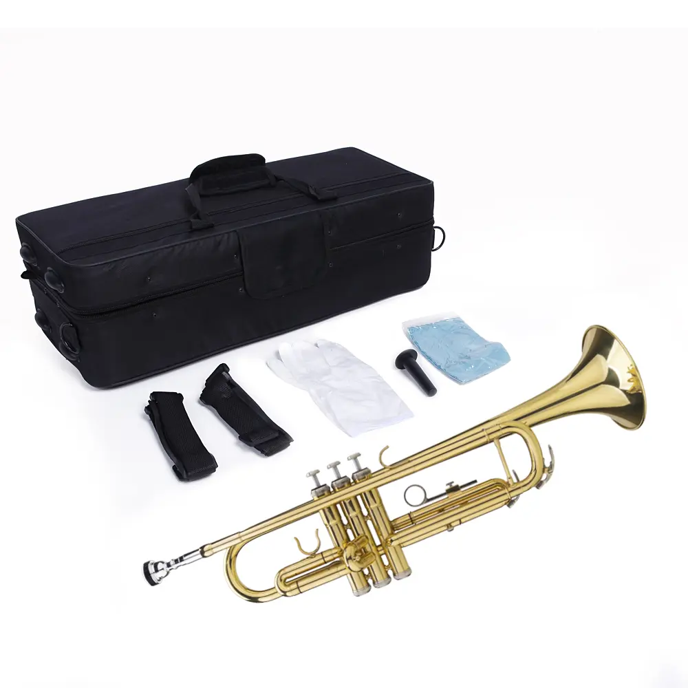 Golden Drop B Tone Adjustable Trumpet Set with Case, Cleaning Cloth – Beginner-Friendly Musical Instruments, Ideal Festival or Birthday Gifts Portable Durable