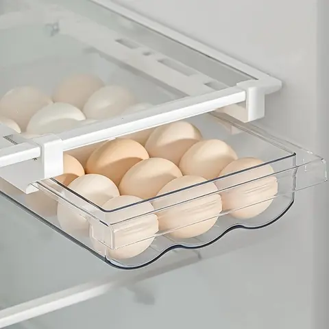 Refrigerator Egg Storage Tray, Refrigerator Hanging Egg Storage Box, Egg Storage Organizer, Summer Essentials Refrigerator Drawer Organizer, Kitchen Accessories, Fridge Organization