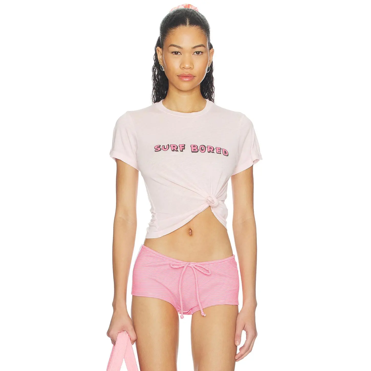 DAYDREAMER Surf Bored Burnout Vintage Tee in Ballet Pink