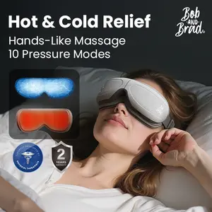 【Bob and Brad Smart Eye Massager】EyeOasis 2-Eye Massager with Heat and cold Bluetooth Music, Comfort Eye Mask for Relaxation, 10 Massage Modes, 15 mins Auto-Off, Ideal Gift for Men & Women, Present Recommended by professional physical therapists