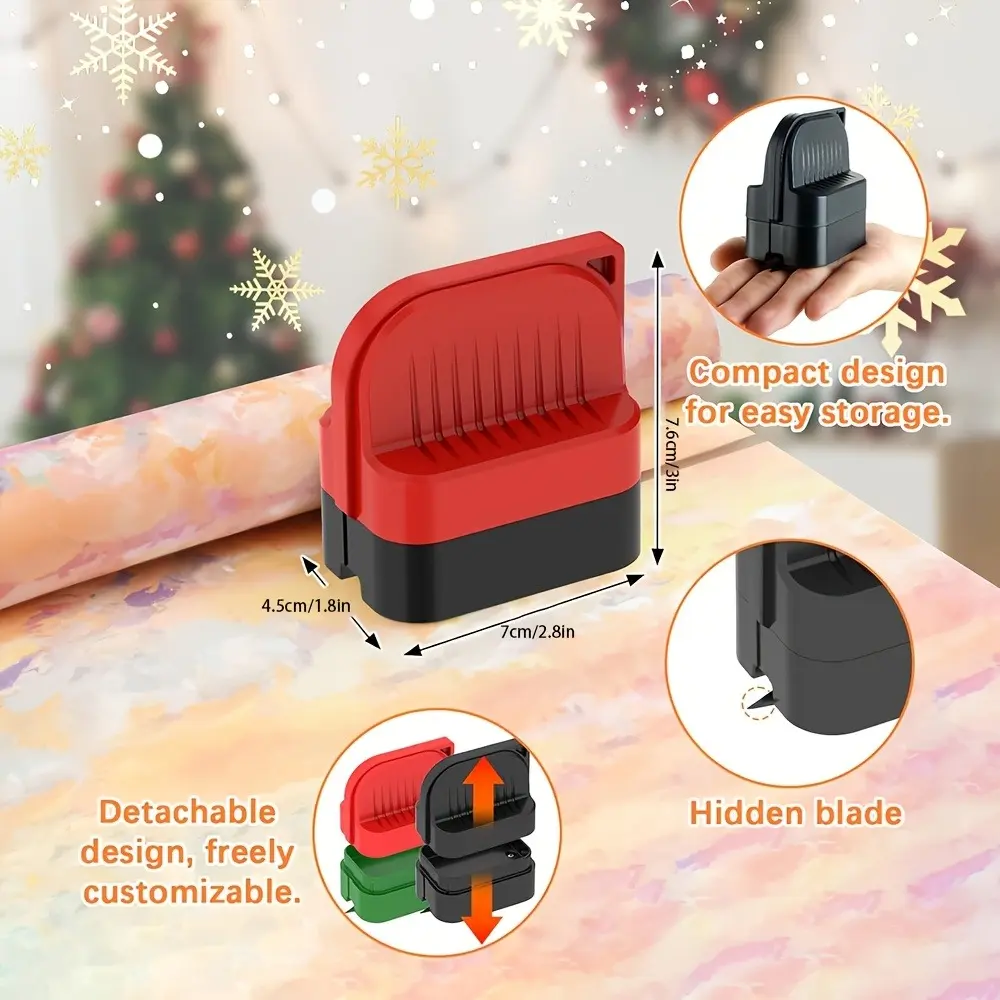 1pc EasyCut Manual Wheel Packaging Paper Cutter - Portable, High-Efficiency Straight Gift Wrapping Trimmer, Suitable for All Rolls and Papers, No Battery Needed