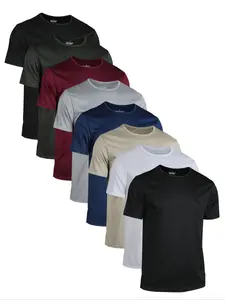 Men's Quick-Dry Round Neck Tie Dye T-Shirts Set, Soft Polyester, Casual Outdoor Wear, Fitted Short Sleeve, All Seasons, 8 Pieces