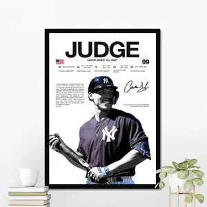 Aaron Judge New York Baseball Poster | Hardline Series Wall Art | Aesthetic Game Day Decor | Sports Fan Gift