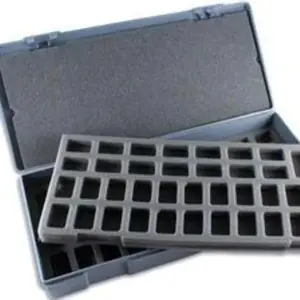 Chessex Figure Storage Box for 25mm Humanoids (80 Figure), Gray