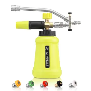 M MINGLE Foam Cannon Kit for Pressure Washer – Car Wash Equipment, 1/4"-Quick Connect, Dual Connector Accessory, Double Tip Attachment, 5 Pressure Washer Sprayer Nozzles, Ideal Christmas Gift