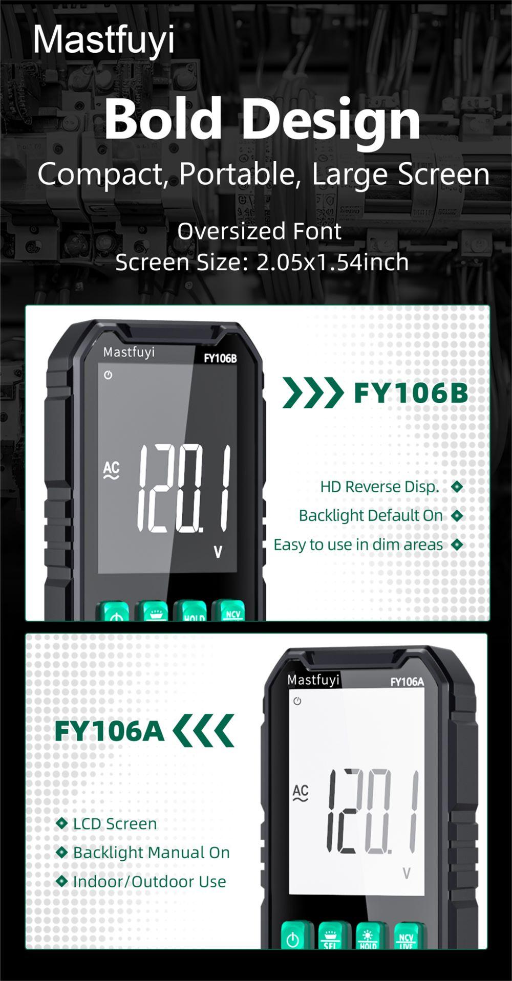 FY106 Smart Multimeter Mini Digital Multimeter 3999Counts Auto-Ranging CAT III 600V Professional Voltage Multimeter Multimeter Test Leads Multimeter Tester FY106 Smart Multimeter Mini Digital Multimeter 3999Counts Auto-Ranging CAT III 600V Professional Voltage Multimeter Multimeter Test Leads Multimeter Tester