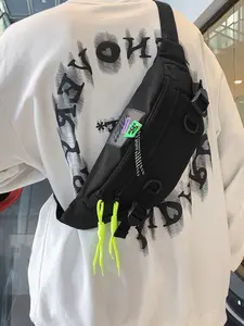 Men Multi Zipper Waist Bag
