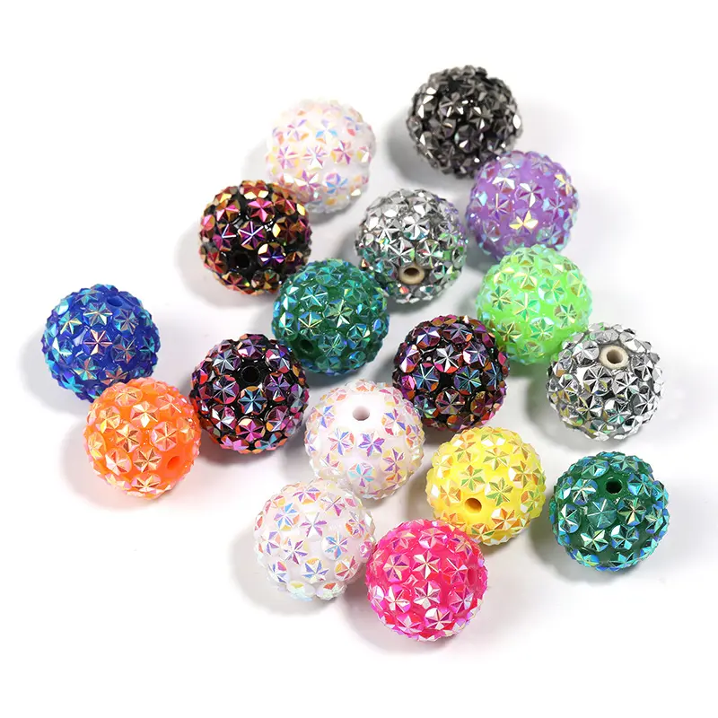 20 Pcs Bold 20mm Snowflake Artificial Resin Beads Set - Rainbow Shine AB Rhinestones, Shamballa Beads for Ballpoint Pen Making - Ideal for Beginners (Toys & Hobbies, DIY Beading Supplies, Assortments), Assorted & Bead Assortments, Decorative & Bead Assort