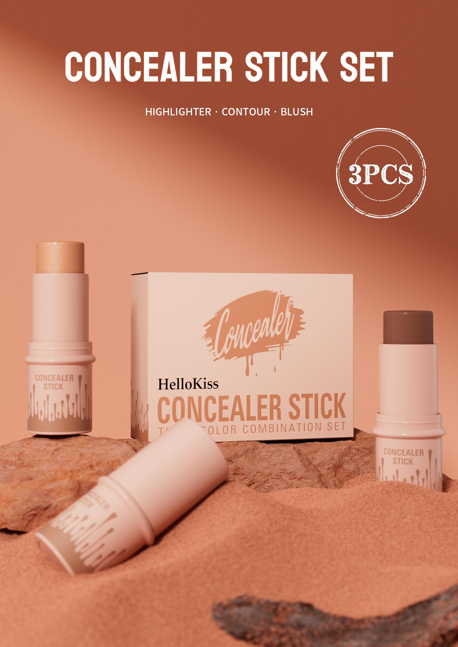 HelloKiss 3PC Contour Stick Set - Highlight, Contour, Blush All-In-One for Latinx Beauty - Long-Lasting Glow, Creamy Formula, Easy to Use, Travel-Friendly Makeup Kit - Blend Flawless Dewy HelloKiss 3PC Contour Stick Set - Highlight, Contour, Blush All-In-One for Latinx Beauty - Long-Lasting Glow, Creamy Formula, Easy to Use, Travel-Friendly Makeup Kit - Blend Flawless Dewy