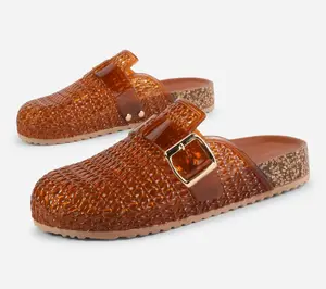 Women's Trendy Jelly Mules Slip-On Summer Sandals Open Back Fashion Shoes