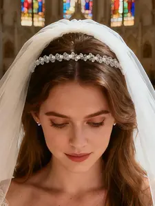 Elegant Pearl Crystal Hairband, Simple Rhinestone Bridal Headpiece, Perfect for Parties Weddings, Faux Pearls Design, Ideal Gift