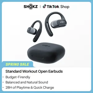 Shokz OpenFit Air - Open-Ear Headphones, True Wireless Earbuds, Water Resistant, Comfortable, Secure Earhooks for Daily Use