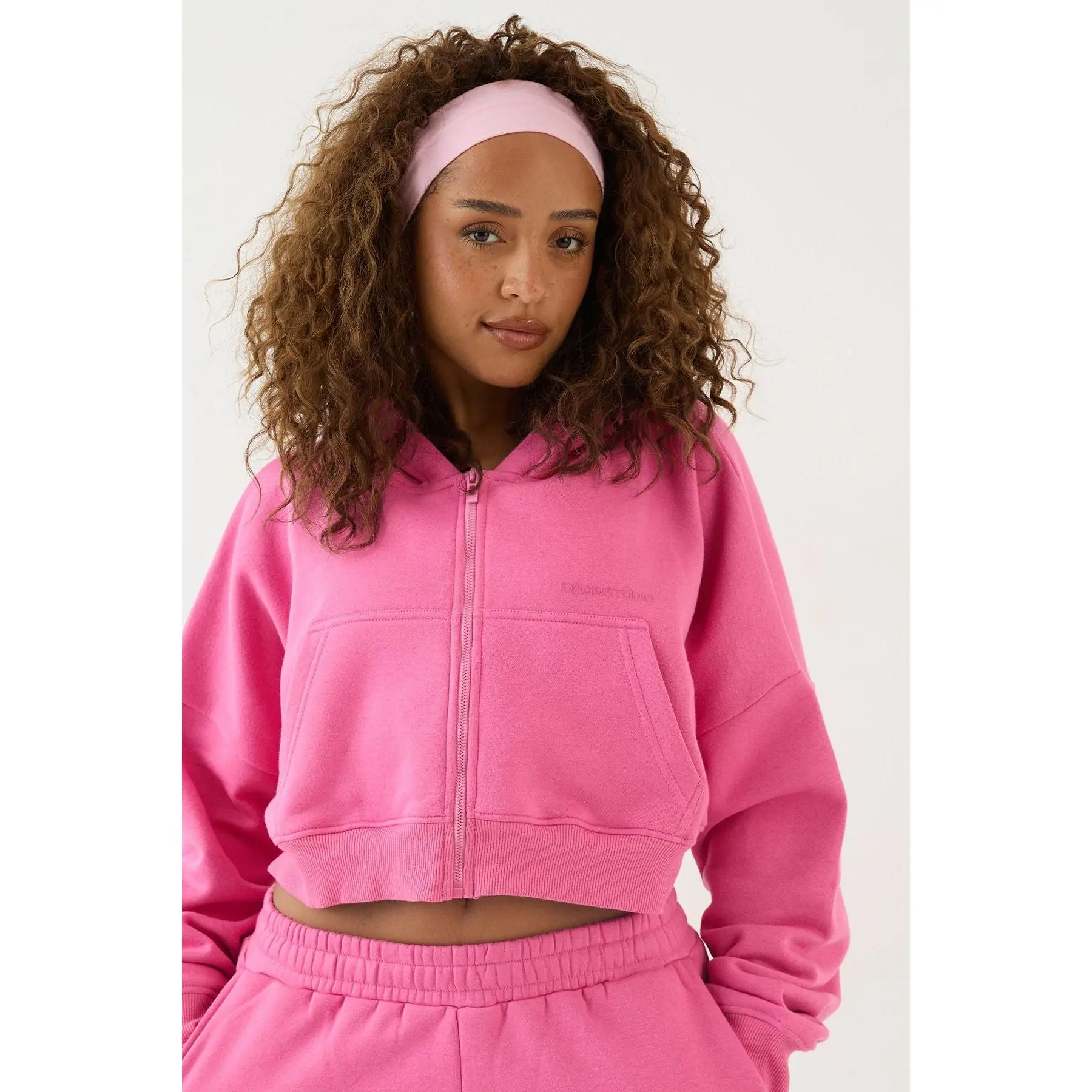 DSGN Studio Boxy Crop Zip Through Hoodie