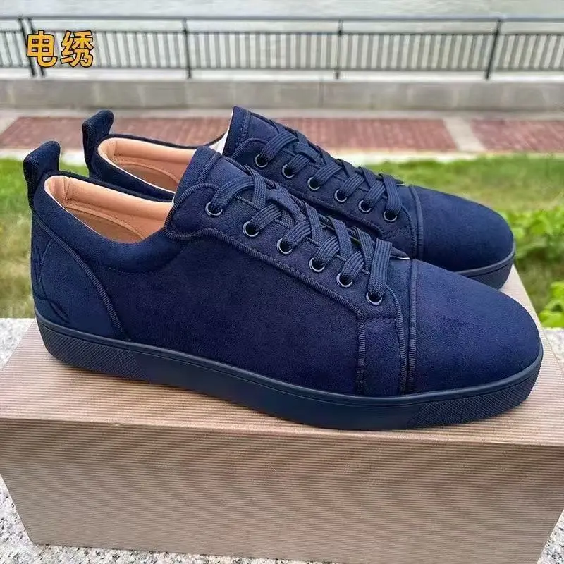 Multicolor Red Sole Shoes with Rivets Men's Toe Studs Casual Sneakers