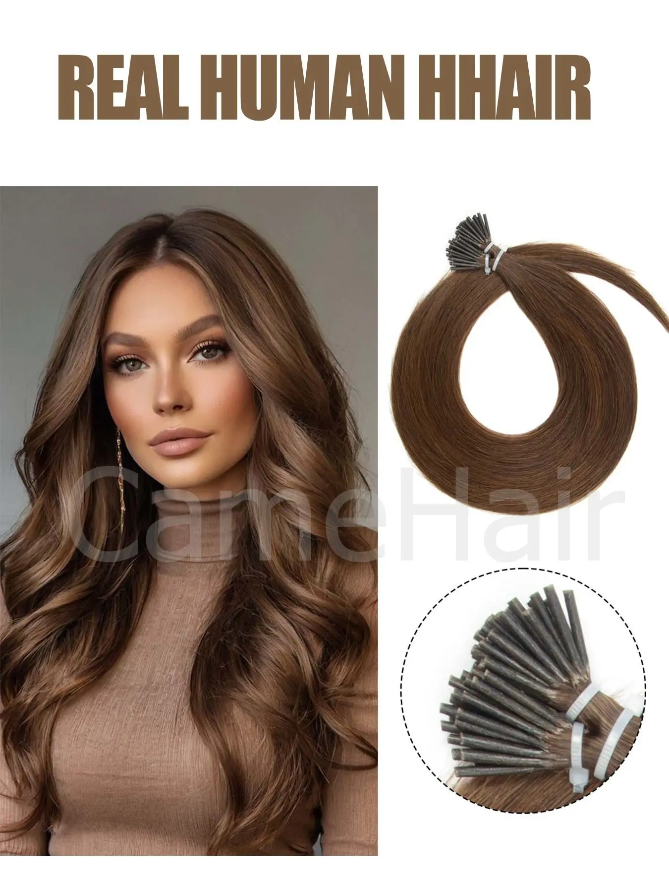 50Pcs 30G Pack I Tip Hair Extensions, Natural Wavy Hairpieces, for woman Human Hair Itip Human Hair Extensions Natural Black Mix Silver Grey I Tips k tip u tip Hair Extensions Real Human Hair for woman jet black natural black and blonde for Halloween