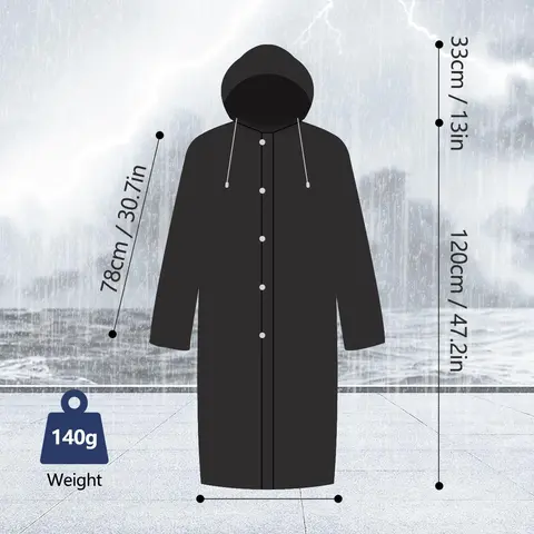 Disposable Rain Jacket Adult Unisex Waterproof Long Coat with Detachable Hood Full Body Protection for Hiking Fishing Outdoor,home decor