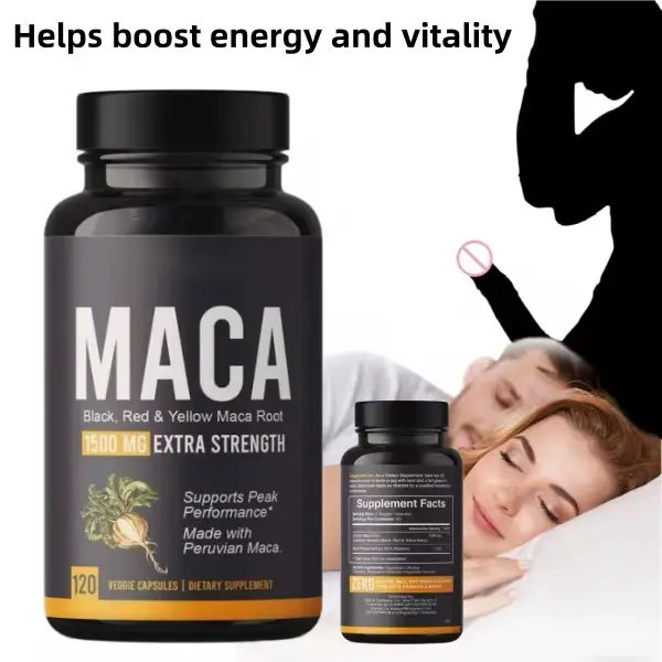 Organic  Maca Root Dietary Supplement Capsules - 120 Count, 10000mg Natural Extract, Vitamin & Nutrition Support for Men and Women