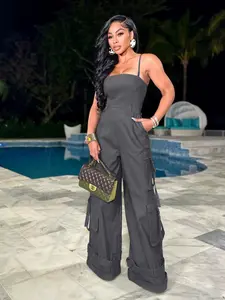 Overalls Multi Pockets Wide Jumpsuit