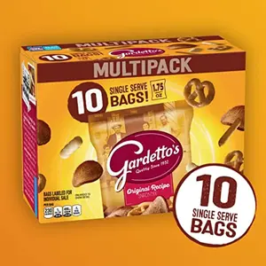 Gardetto's Original Recipe Snack Mix, Crunchy Breadsticks, Pretzels & Roasted Rye Chips, Kosher Snacks Multipack, 10 Single-Serve Bags, Individually Wrapped Party & Family Pack
