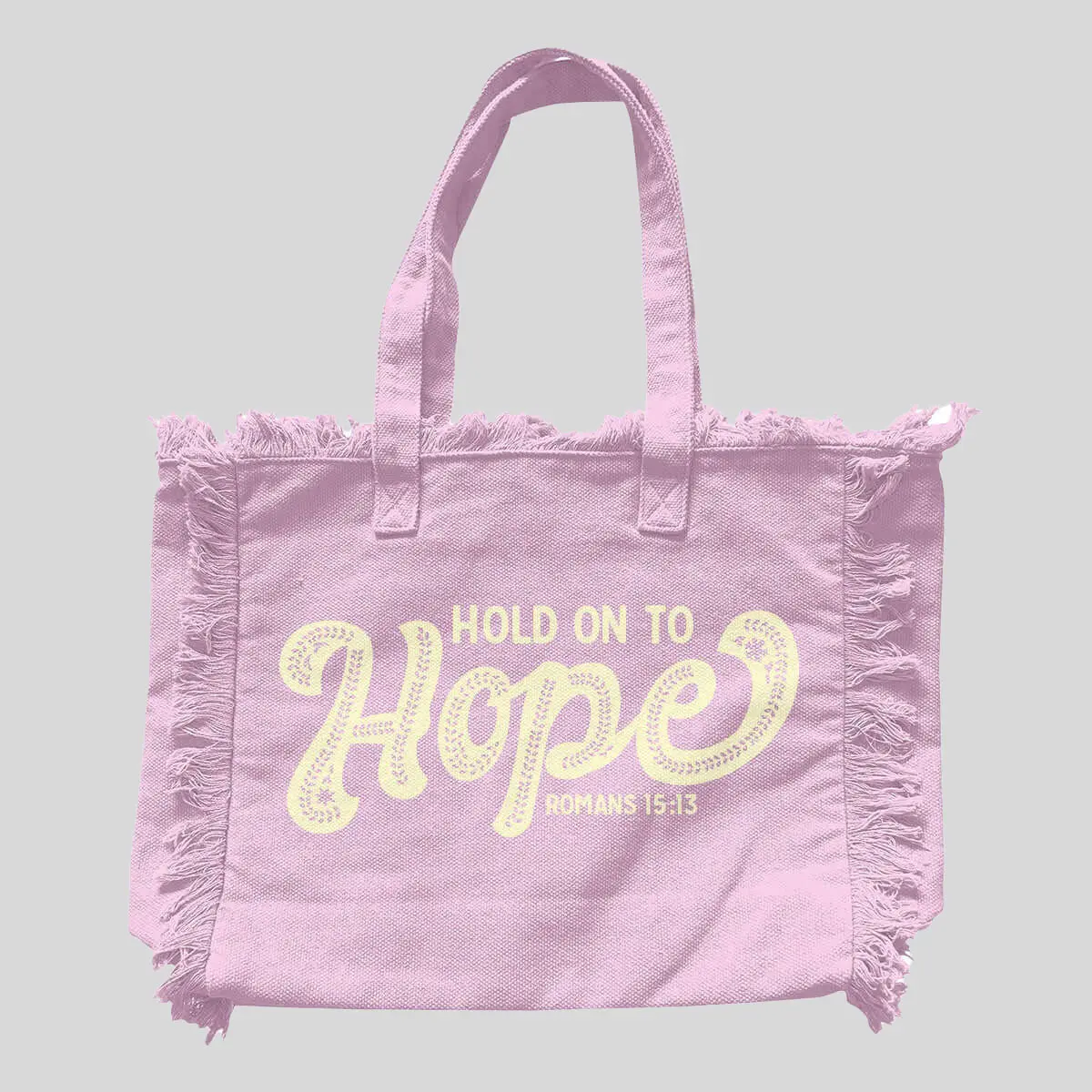 Purple Tote Bags for Women, Hope-Themed Cotton Blend Canvas Bag with Fringed Edge and an Inner Zipper Pocket for Everyday Use, Tote Bags Women