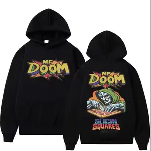 Vintage Style MF Doom Hoodie Perfect for Hip Hop and Fashion Enthusiasts