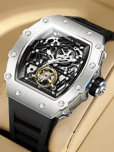 2026 New Luxury Automatic Mechanical Men Watch, Luminous Hands, Perfect Gift for Husband, Elegant Timepiece for Him, Skeleton Watches