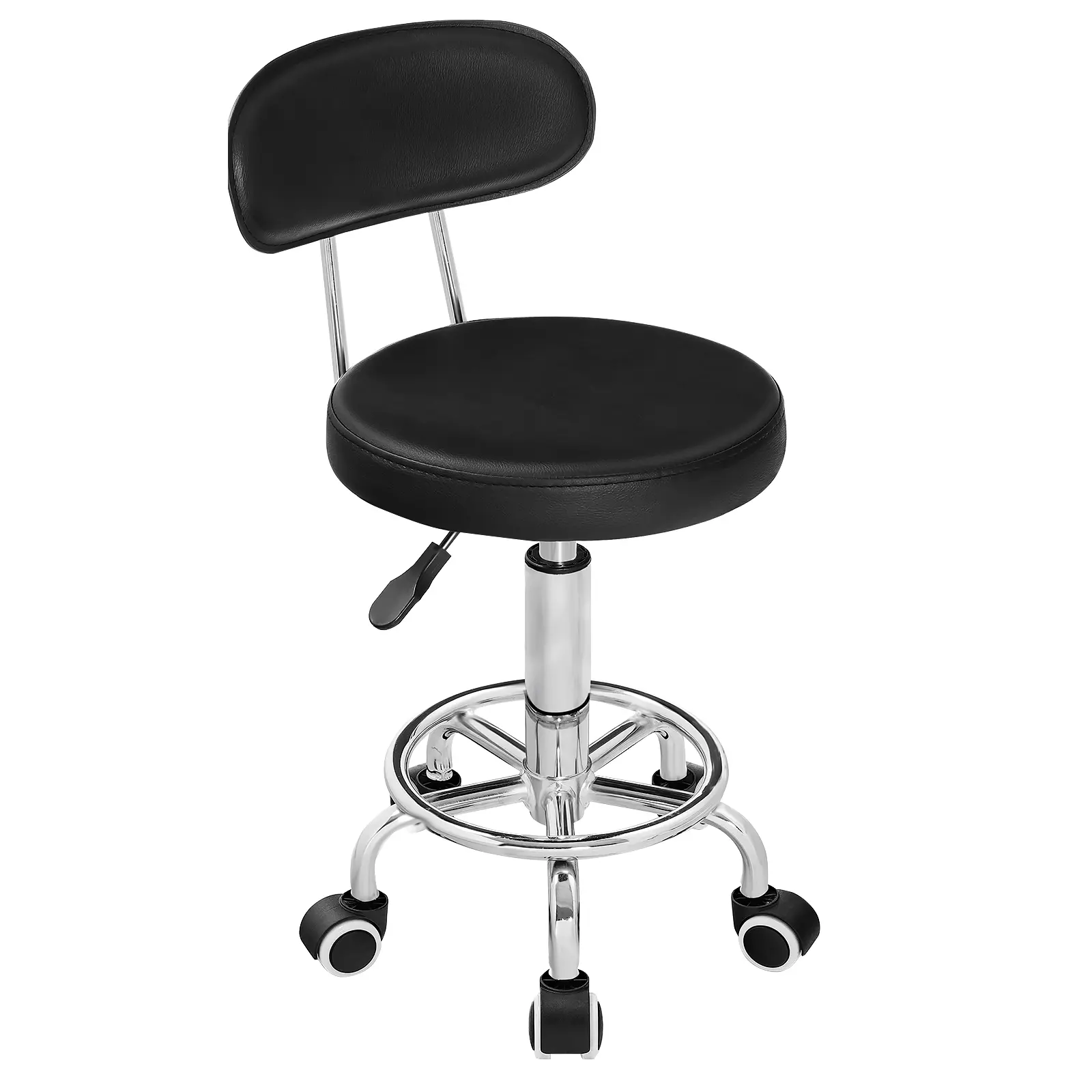 HOOBRO Height Adjustable Rolling Stool, 360° Rotating Drafting Chair, Multi-Purpose Office Desk Chair, Rolling Swivel Salon Stool Chair, for Barber Shop, Nail Salon, Office, Black#springtok #SummerVibes