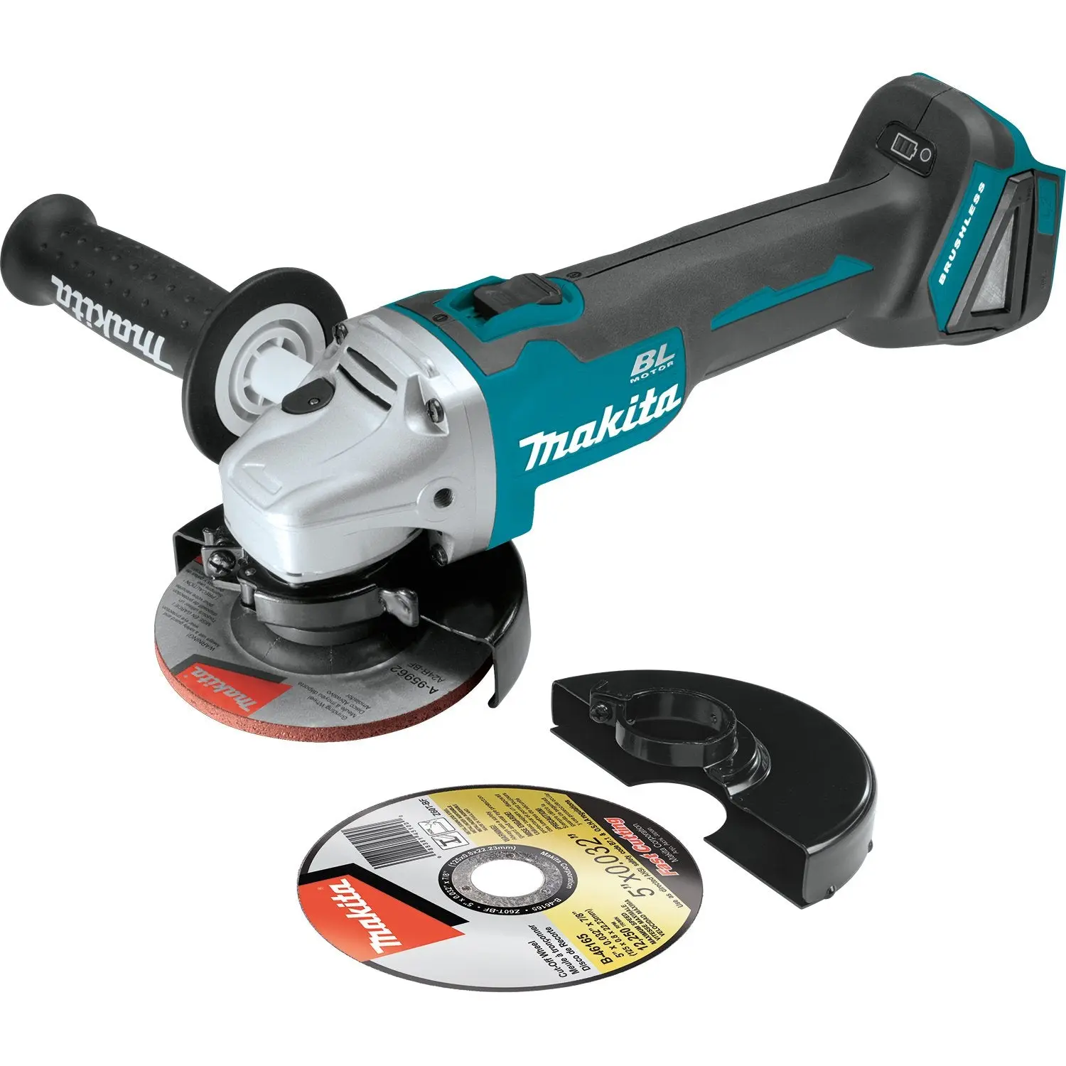 Makita (XAG04Z-R) 18V LXT Cordless Brushless Motor Angle Grinder - 4-1/2"/5" Grinding Cutting Blade, Rubber Grip Power Tool for Metal (Tool Only), Power Tools, Automatic Speed Change Saves Effort