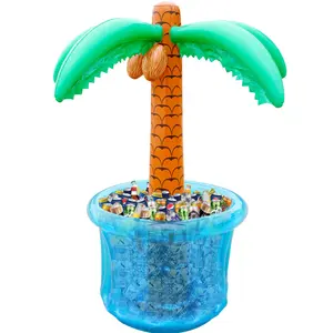 63'' Inflatable Palm Tree Cooler, Tropical Luau Party Decorations, Inflatable Drink Cooler for Parties Jungle Hawaiian Birthday Party Decorations