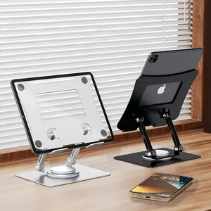 Metal Tablet Stand Portable Rotatable Foldable Adjustable Height Desktop Bracket for 4.7 to 12.9 Inch Devices 360-Degree Rotation Durable Construction Lightweight Foldable Design Universal Compatibility