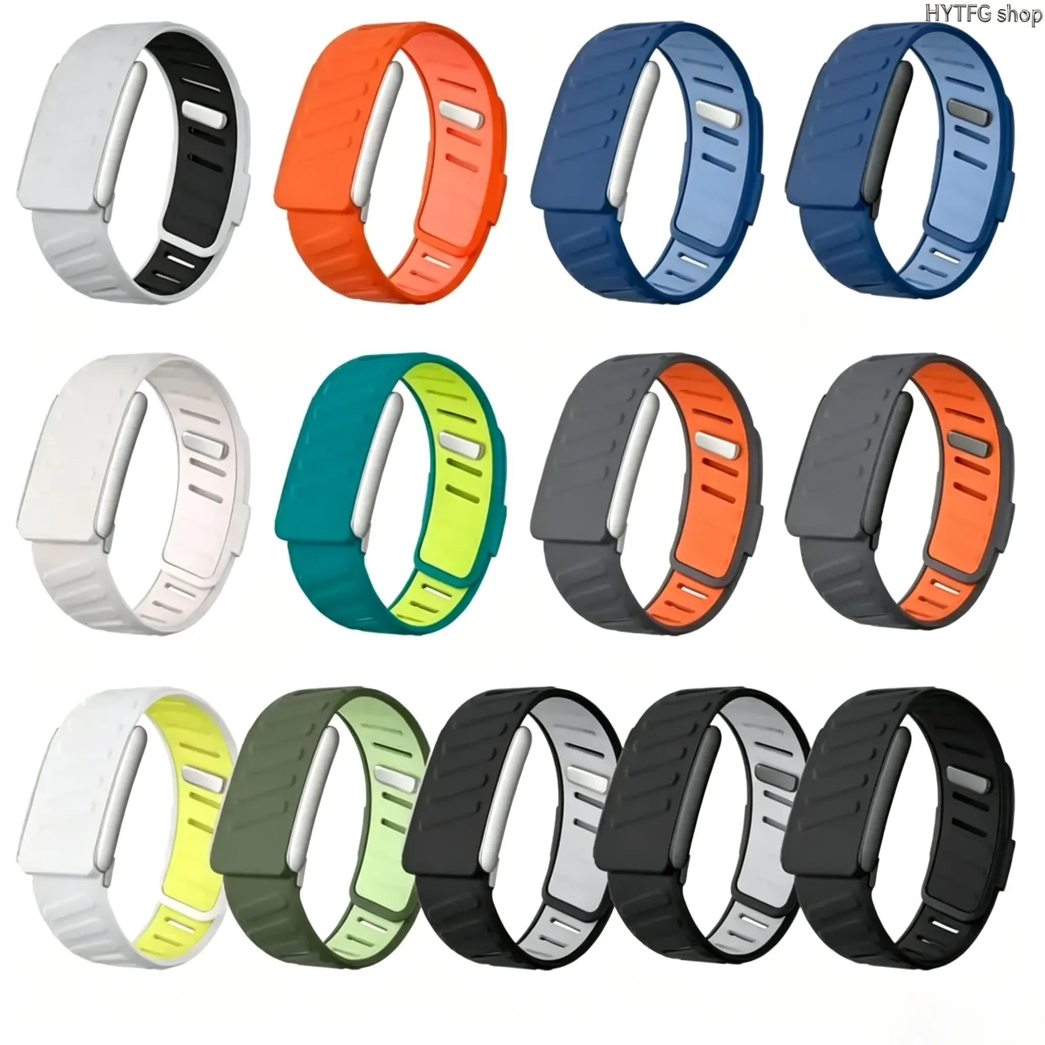 Dual‑Color Silicone Fitness Watch Band, Waterproof Breathable Adjustable Soft Durable Replacement Strap, Sweat‑Resistant Flexible Sport Accessory Compatible with Apple Watch, For Workout Training & Daily Exercise (Apple Watch NOT INCLUDED)