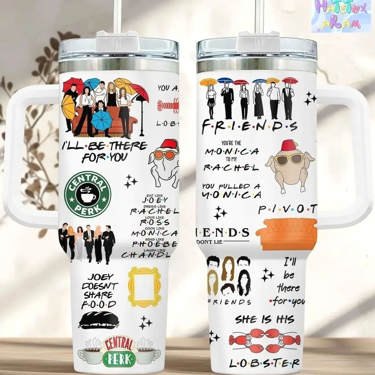 Friends Tumbler 40oz, Friends TV Show Tumbler, Central Perk Gift, Gift for Friends Fan, Insulated Drinkware, Friends Merch