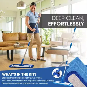 Baseboard Pro Mucho Mop - Baseboard Cleaner Tool with Handle - Clean Base Boards Easily | Microfiber | Professional Quality | Machine Washable |    Lightweigh
