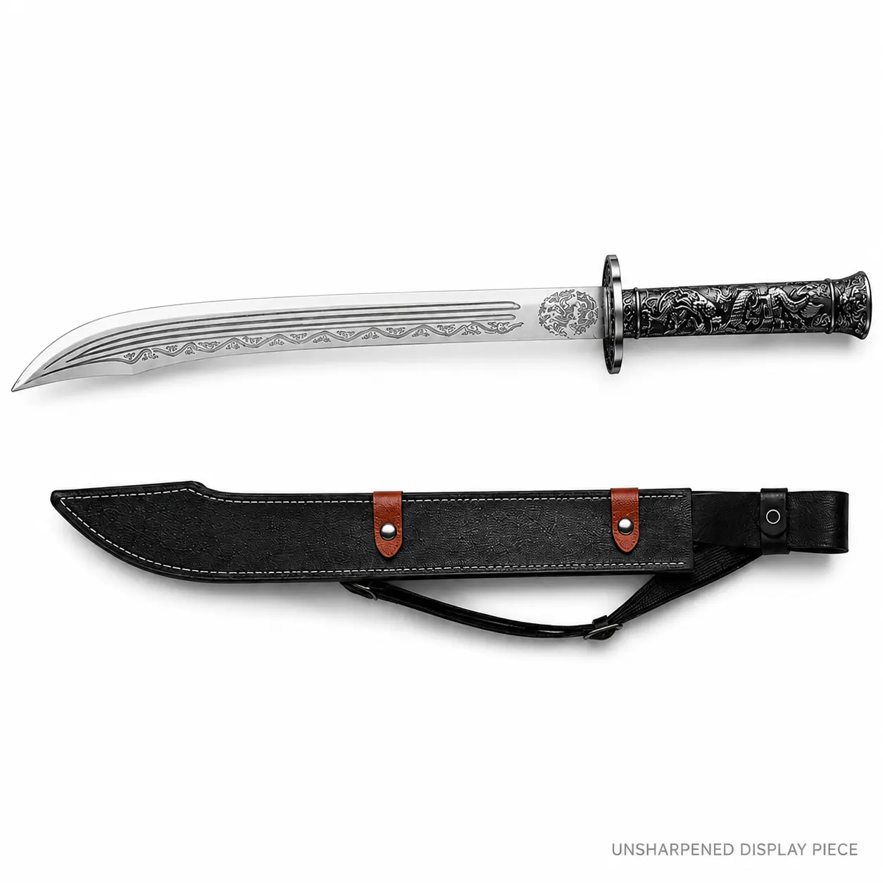 Hand cast samurai sword, sharp and wear resistant, uniquely designed with unsharpened edge, unique gift for men, made for sword collectors, holiday gift, collectible