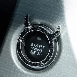 Devil Button One-Touch Start Circle for Universal Car Models, Stylish Keyless Entry Accessory, Durable Automotive Starter System, Sticker for Cars, Car Accessories, Decal for Cars