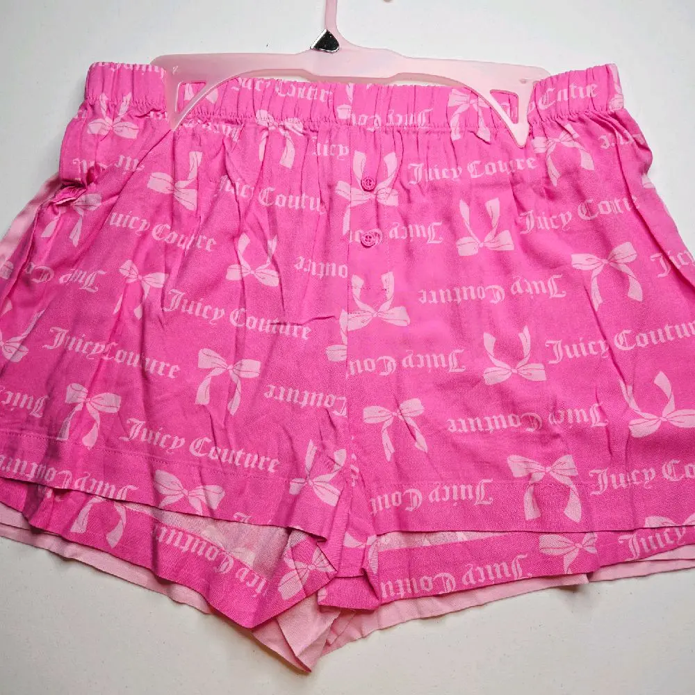 Juicy Couture Women's Size L Sleepwear Pajama Bottoms Set of 2 Shorts,Elastic Waist Multicolor, 100% Rayon