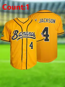 New Sports Training Shirt Short Sleeve Baseball Jersey Printed Button-Up, Casual Loose-Fitting H-Type, All Seasons Sports Top