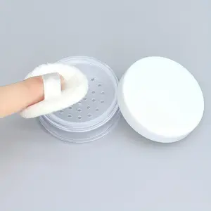 1pc 20G Plastic Powder Jar Case Subpackage Package Bottle Reusable Empty Loose Powder Container With Makeup Puff Beauty Containers For Eye Cream Cosmetic Sample Container Travel Essentials Storage Bottles