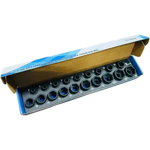 -0015-S Low Profile Nano  Sockets Set 3/8" Drive Metric 6-24mm Stubby Sockets 19-